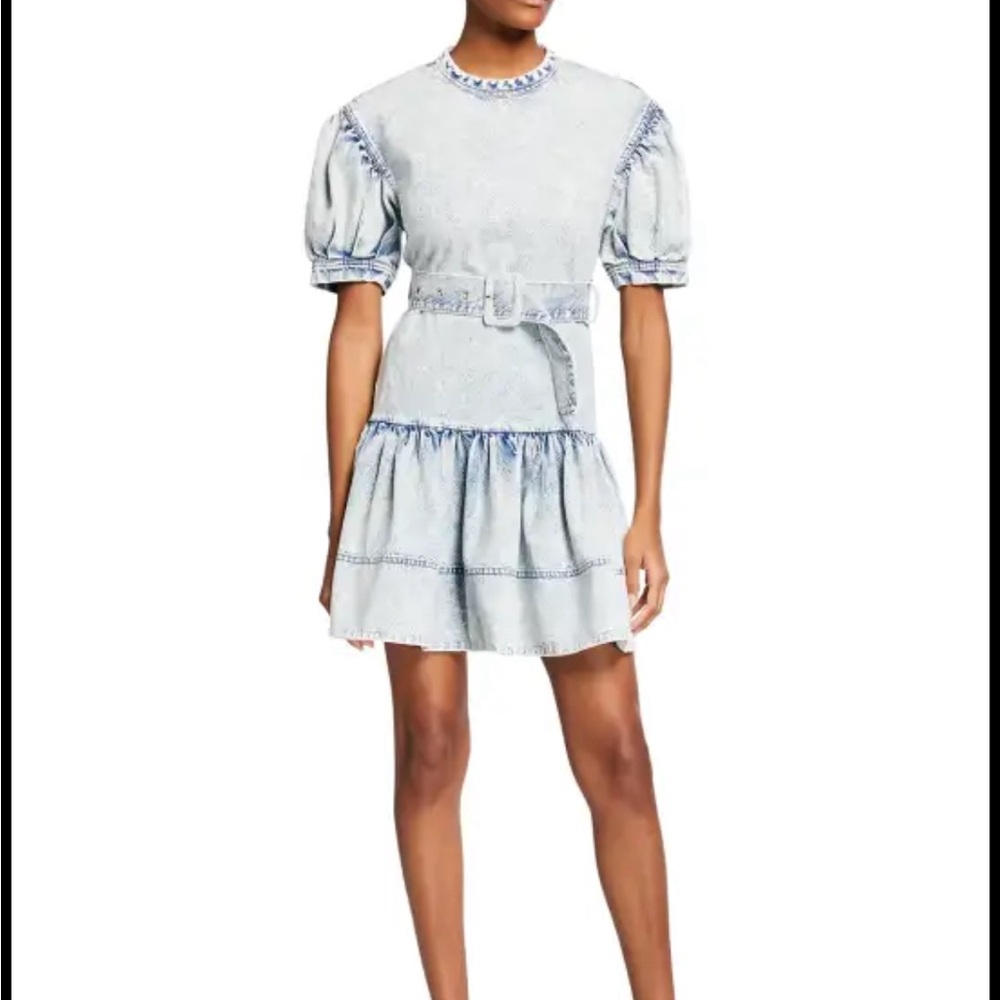 NWT Tanya Taylor denim belted mini dress - size 4